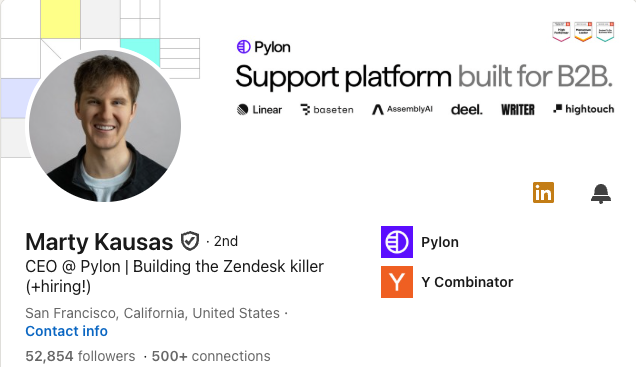 Example 2: Marty Kausas (Usepylon.com)